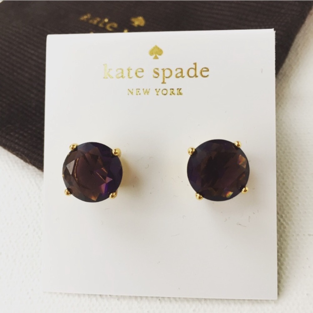 New Kate Spade Purple Round Gumdrop Studs - Picture 7 of 8
